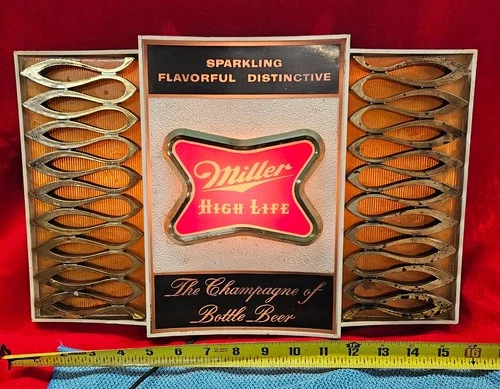 VINTAGE BREWERIANA: Miller High Life Champagne of Bottle Beer Lighted Sign WORKS