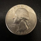 1964 Washington Quarter Silver 25C Business Strike US Coin