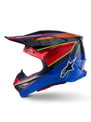 Alpinestars 8301223-7356-L Supertech SM10 ERA Helmet Blu/Rd/F Ylw Gloss Large