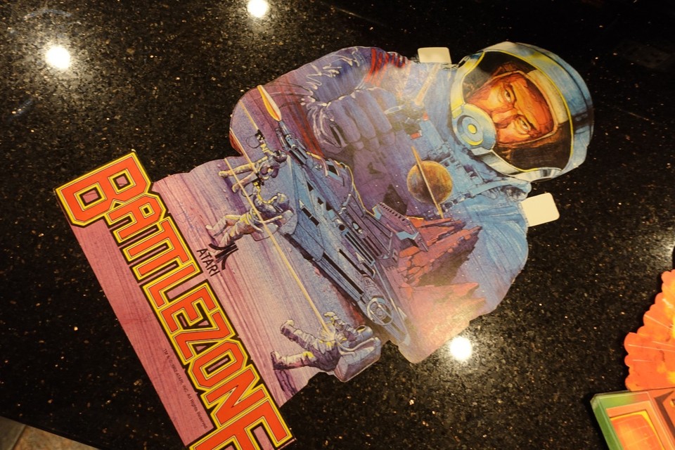 A 1982 Battlezone promo cutout tied to the Atari 2600 — rare marketing ephemera from gaming's golden age that looks incredible framed on a game room wall.