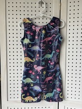 Girls Unitard Leotard Dance One PC Gymnastics Colorful Dinosaurs Size 4/5 