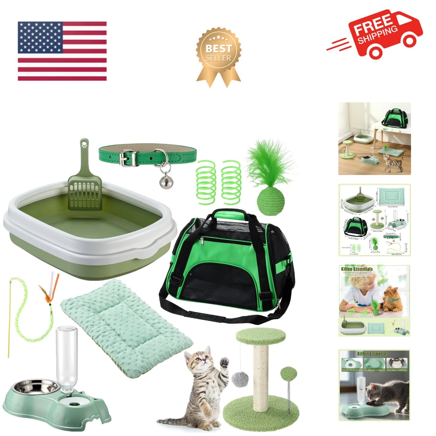 Kitten Starter Kit, 10 Pcs Cat Starter Kit for Indoor Cats Kitten Essentials ...
Opens in a new wind