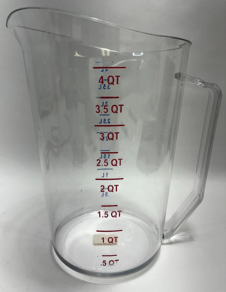 Juego de 2 tazas medidoras comerciales Cambro 400MCCW de 4 cuartos Foto 3 de 4