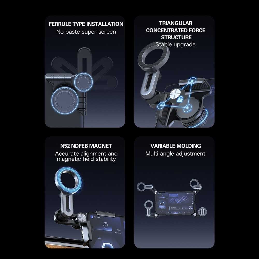 For Tesla Model 3/Y/S/X Car Screen Phone Mount Magnetic Telescopic Holder Stand