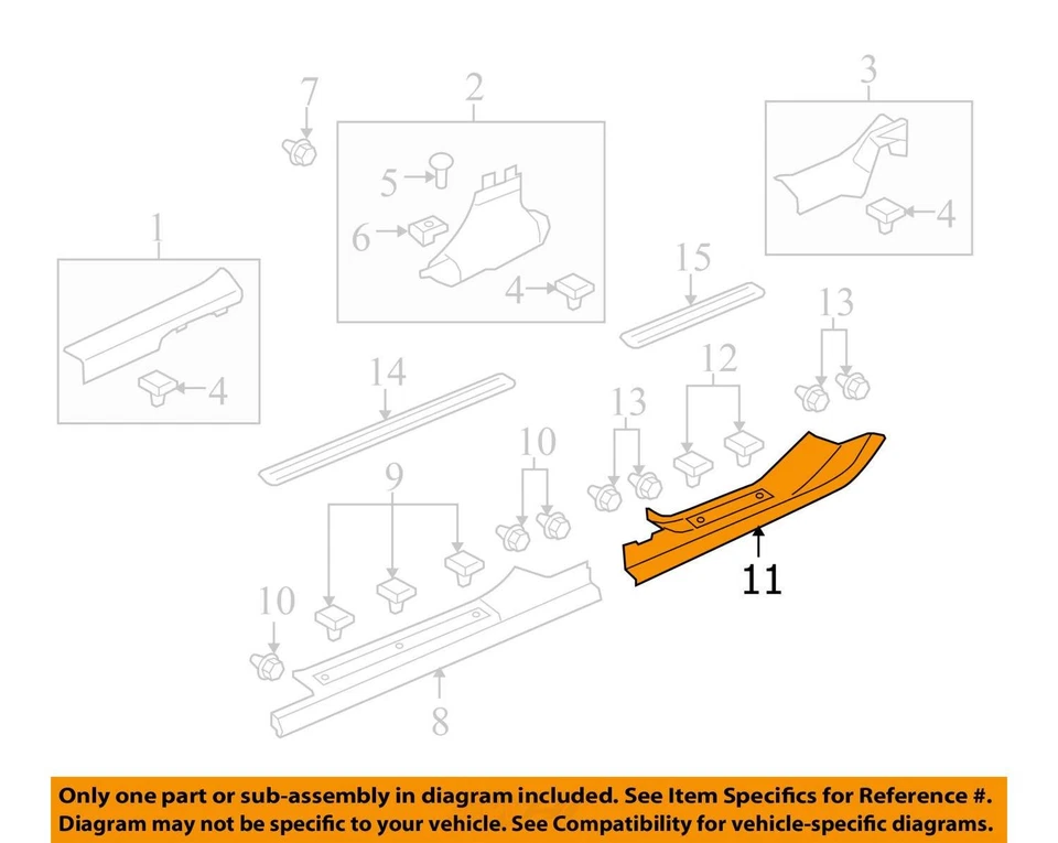 Se adapta a Chevrolet Caprice Plate 2014-2017, RR S/D SILL TR 92268191 - NUEVO OEM Foto 2 de 3