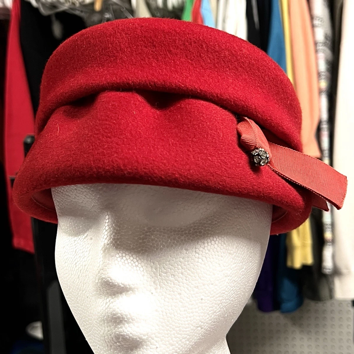 Vintage Red Wool Glenover Henry Pollak Hat Union Made Cap  display picture 3