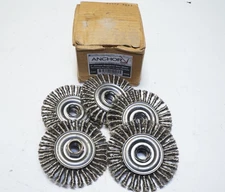 New Lot of 5 ANCHOR Carbon Steel Knot Wire Stringer Bead Wheel 4" 4S58S ShipFREE