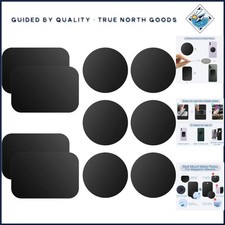 Ultra-Thin Adhesive Metal Plates for Magnetic Phone Mounts - 10 Pieces Black
