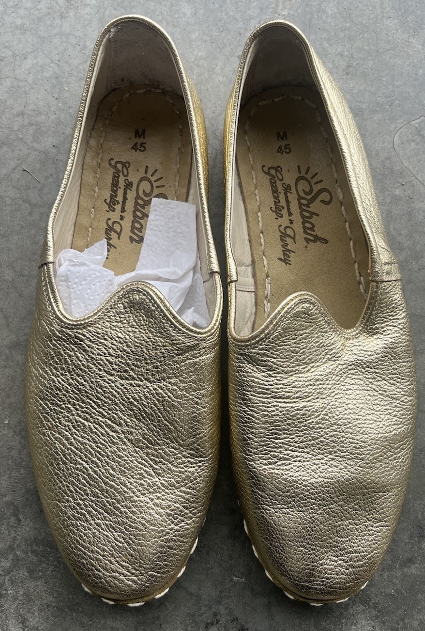 PANTOFOLA D’ORO Scarpe uomo Sabah taglia 45 US 12 5 mocassino in pelle alta qualità fatto a mano oro us intime ottimeioni!