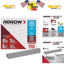 Durable 5000-Pack Arrow 508IP T50 1/2-Inch Staples for Construction & Furniture