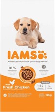 IAMS Puppy Large Dry Dog Food Chicken 12kg 4.67 per kilo