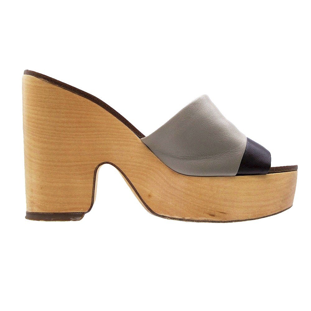 Chanel Mules Sandals Bicolor With Coco Mark Size 34 US About4 For Women thumbnail 4