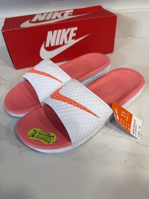 Nike Benassi Solarsoft Slides Women s 11 White Mango New