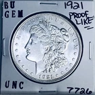 1921 BU GEM MORGAN SILVER DOLLAR UNC MS+++ U.S. MINT RARE COIN 7726