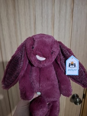 Jellycat Medium Sparkly Cassis Medium Bunny Neu mit Etikett