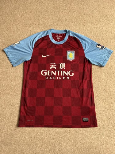 Aston Villa Nike 2011-12 Heim Fußball Shirt Herren M Erwachsene Dri Fit Trikot Top