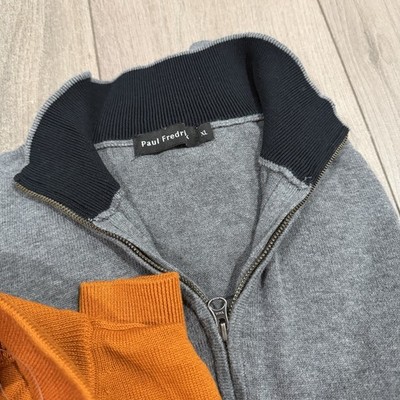 Lot Of 3: Paul Frederick Men's XL Supine Cotton 1/4 Zip Mock Neck