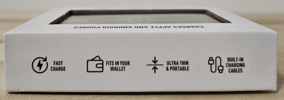 Aquavault ChargeCard 2300mAh Ultra Thin Portable Power Bank w/ Built-In Cables - Image 4 of 4