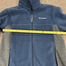 Columbia Unisex Kids Blue Grey Long Sleeve Full Zip Fleece Jacket Large 14/16