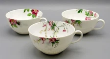 Antique Haviland Meadow Visitors 3 Flat Coffee / Tea Cups - Basketweave Edge