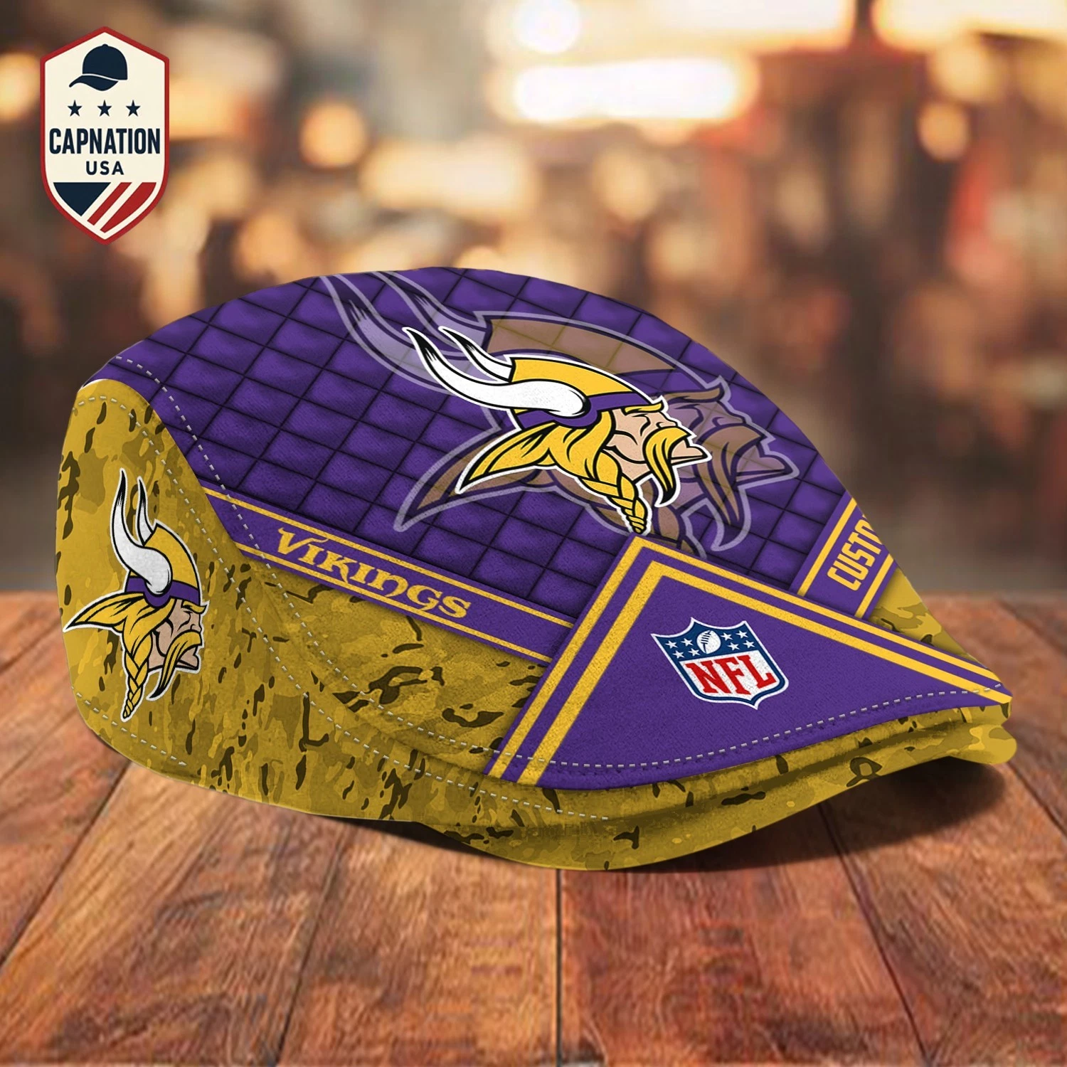 Minnesota-Vikings Jeff Cap Personalized Name football Jeff Cap Driving Cap Golf Cap2