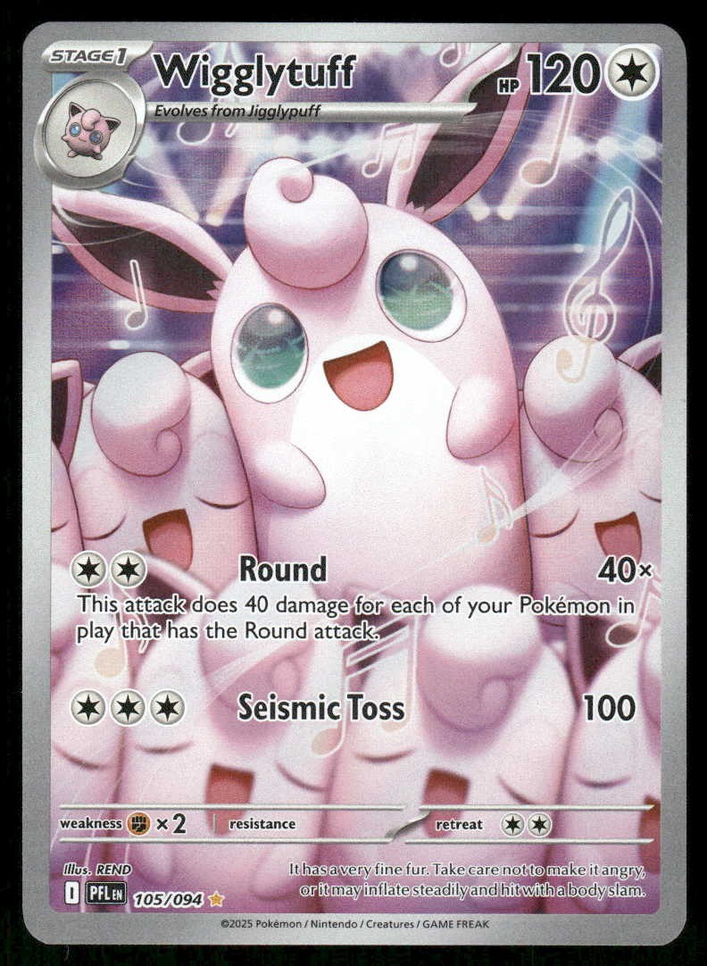 Pokemon Wigglytuff Phantasmal Flames 105/094 Holo Illustration Rare NM/M