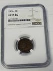 1866 1c Indian Cent NGC VF 25