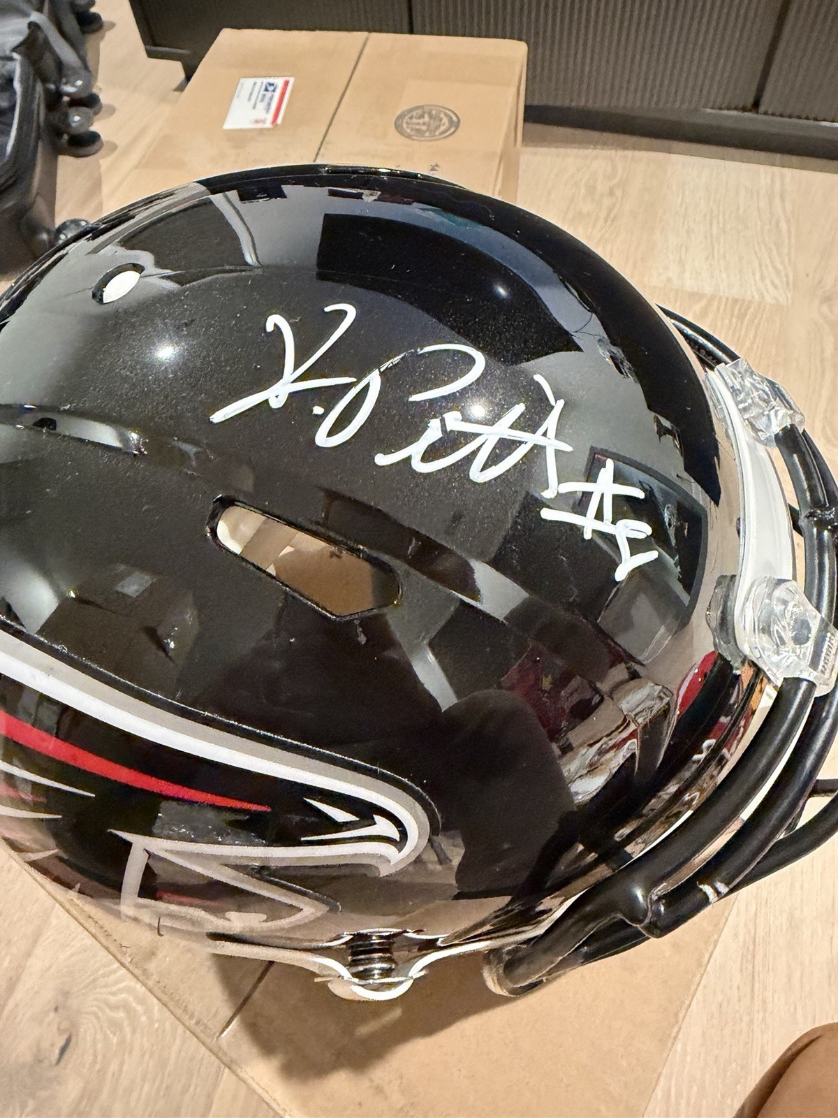 Kyle Pitts Atlanta Falcons Speedflex Helmet Beckett Certifie