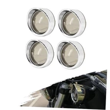 Motorcycle Turn Signal Light Smoke Lens Cover Bullet Chrome Housing Smoke Lens