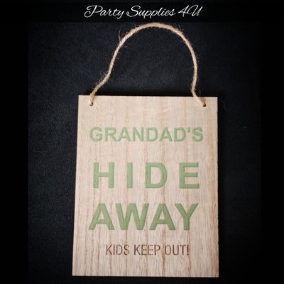 Opas Versteck Kinder Halten Sie draußen Holz Plakette/Schild Geschenk/Weihnachten/Vatertag