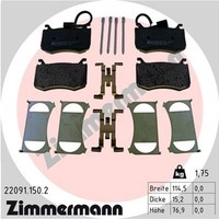 Bremsbelagsatz Scheibenbremse Zimmermann 22091.150.2 FüR Alfa Giulia Stelvio 949