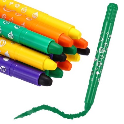 Twist Crayons, Gel Set für Kinder (Grün Orange Gelb Lila, 12 Stück)
