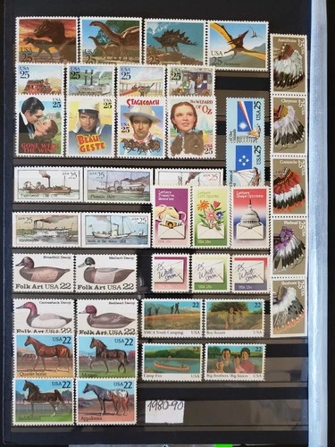26008-US Stamps Collection Year 1980-1990, 10 Complete Sets - Mint 42 Pcs
