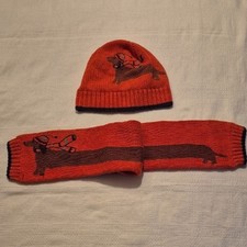 Janie and Jack boys orange hat 4T-5T  scarf up to 3T both VGUC 2009
