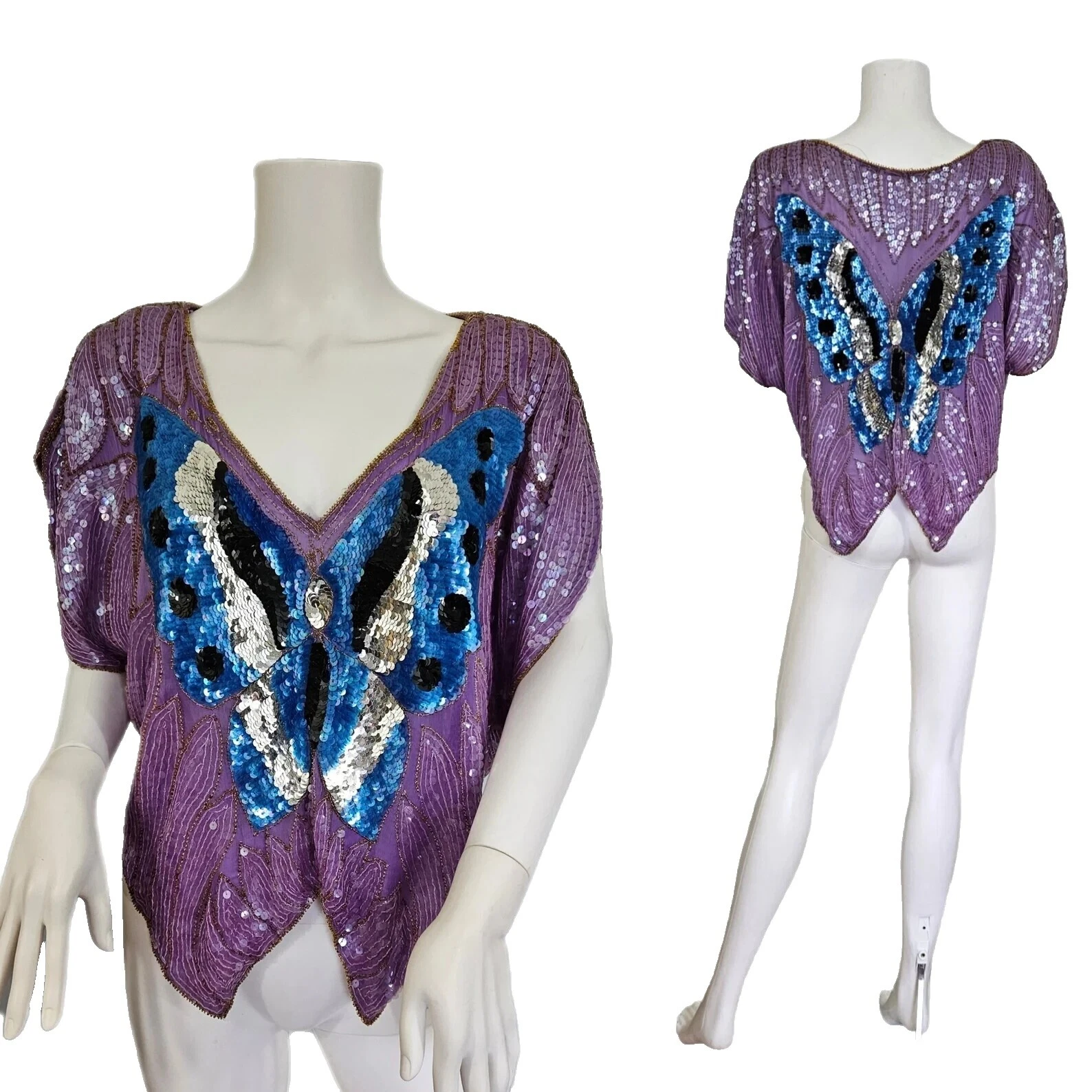Glam Rock Lentejuelas ropa vintage 1980s para Mujer
