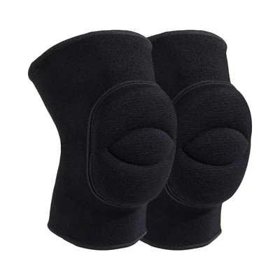 Volleyball Knee Pads Breathable Thickened Knee Support Black for Yoga, Running