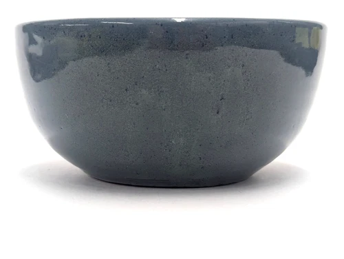Signed Studio Art Pottery Bowl Slate Blue Color B B 3" Tall x 6.25" Wide