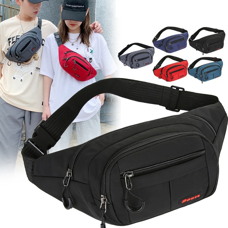 Men Women Waist Bag Pack Purse Crossbody Phone Belt Pouch Hiking Camping Bag