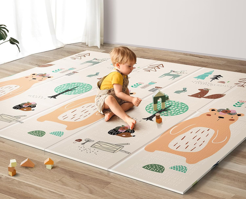 Foldable Baby Play Mat, Extra Large Waterproof Activity Playmats for Babies,Todd