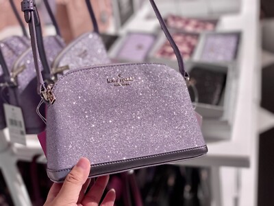 NWT Kate Spade Tinsel Glitter Fabric Small Dome Crossbody Bag In