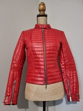WOOXOOM : MADE IN FRANCE BLOUSON VINTAGE ROUGE STYLE MOTO Y2K 90S MATELASSÉE