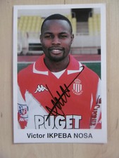 Victor Ikpeba "AS Monaco" Autogramm signed 10x15 cm Postkarte 