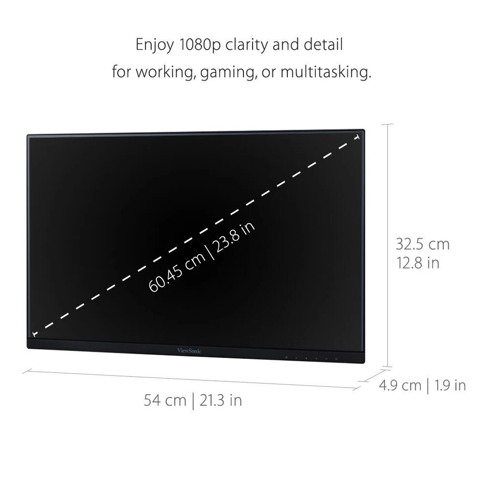 2 pack ViewSonic IPS Dual Head-Only Monitors 1080p 100Hz 24in VA2456-mhd_H2 24" - Image 4 of 4