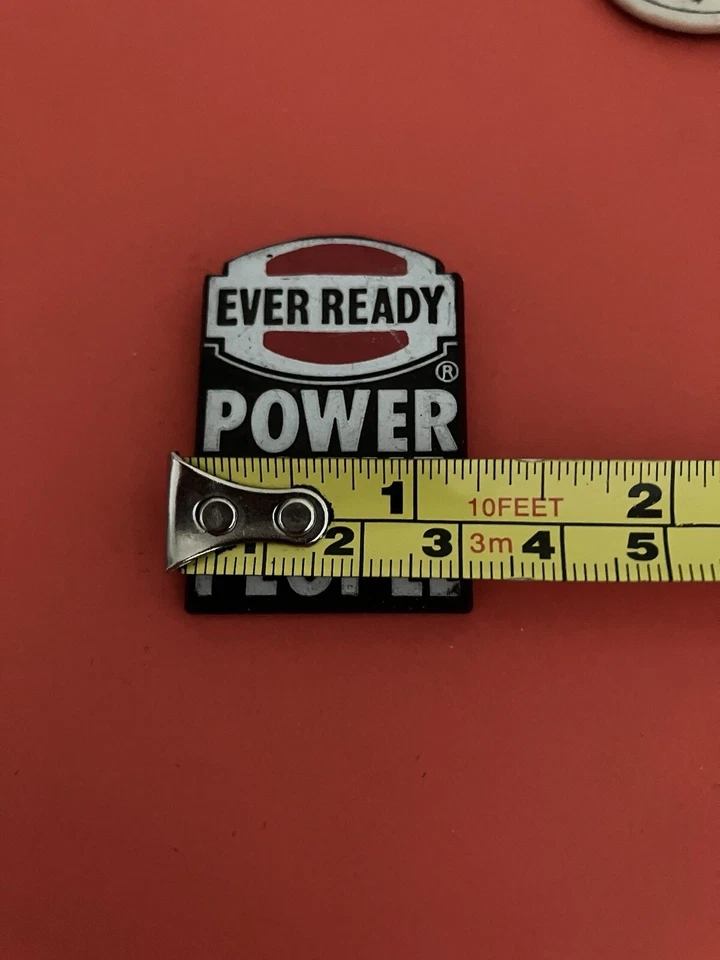 EVER-READY 'POWER TO THE PEOPLE' safety pin fixing lapel badge Vintage 1980s - Image 2 of 3