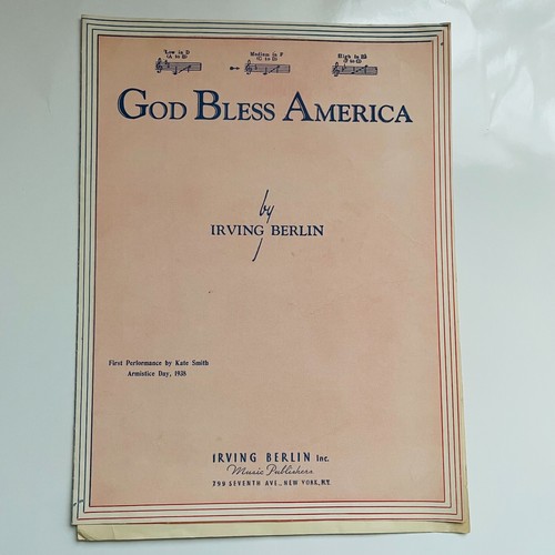 God Bless America Irving Berlin Music/Lyrics Sheet 1939 - 第 1/4 張圖片