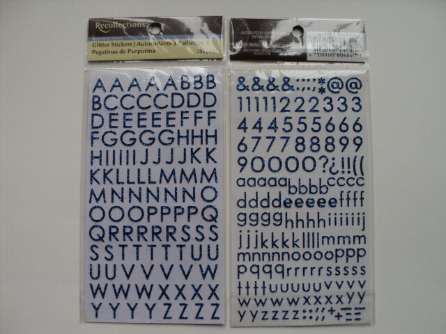 11 PACKS OF RECOLLECTIONS GLITTER ALPHABET STICKERS ""DARK BLUE"" BNIP *NEW*