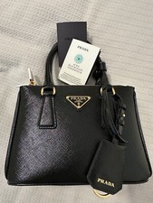 Prada Galleria Saffiano Vernice Mini Top-Handle Bag Black Leather [Brand New]