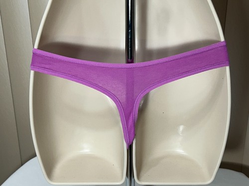 Calvin Klein Thong Underwear XS Cotton Blend Panty Purple 1 Pair Womens QD3643 - Picture 2 of 10