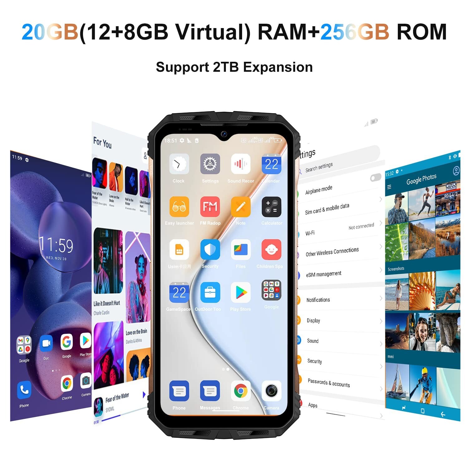 2023 DOOGEE V30T 5G Rugged Smartphone 20+256GB 10800mAh Night Vision