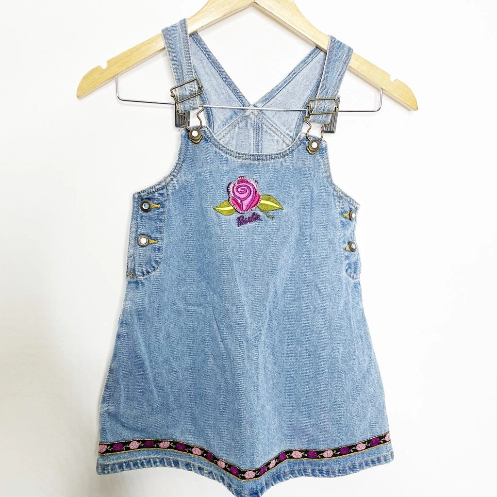 Denim overall skirt embroidery cheap